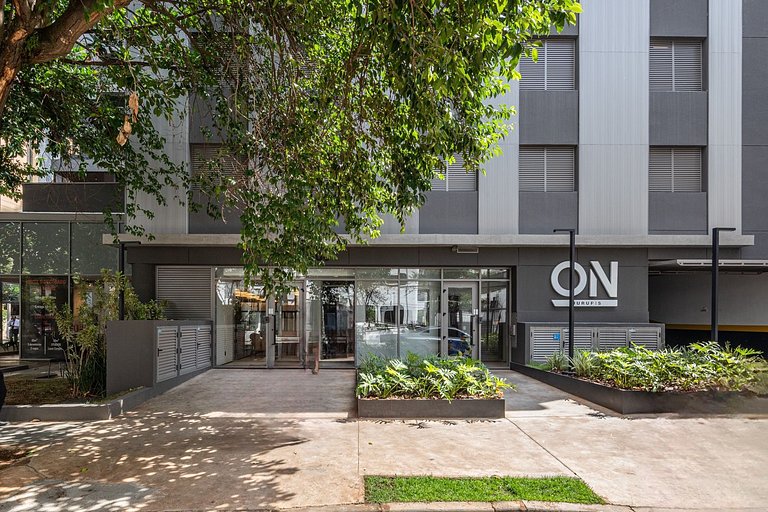 Studios Sofisticados com Ar, Cozinha, piscina, coworking e m