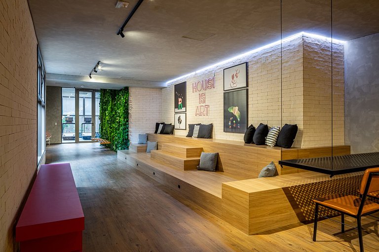 Studio moderno e completo no ON Maracatins - Moema