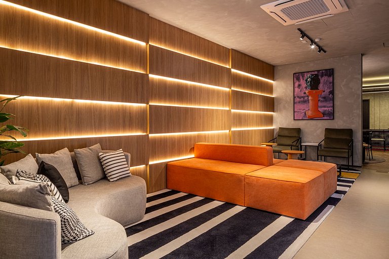 Studio moderno e completo no ON Maracatins - Moema