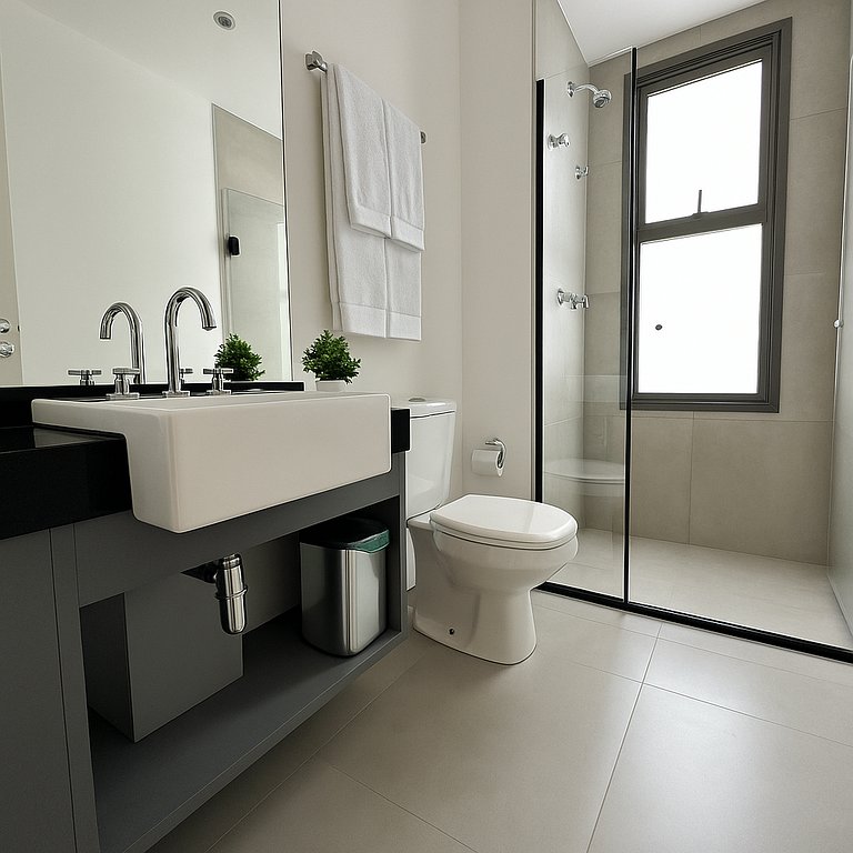 Studio moderno e completo no ON Maracatins - Moema