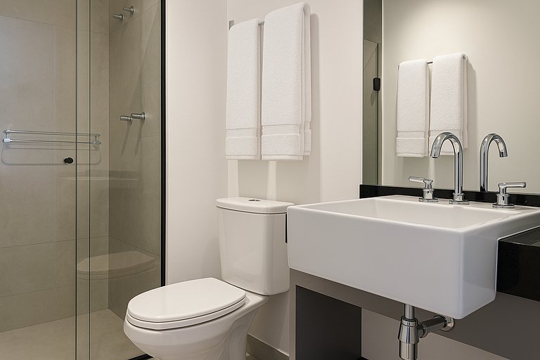 Studio moderno e completo no ON Maracatins - Moema