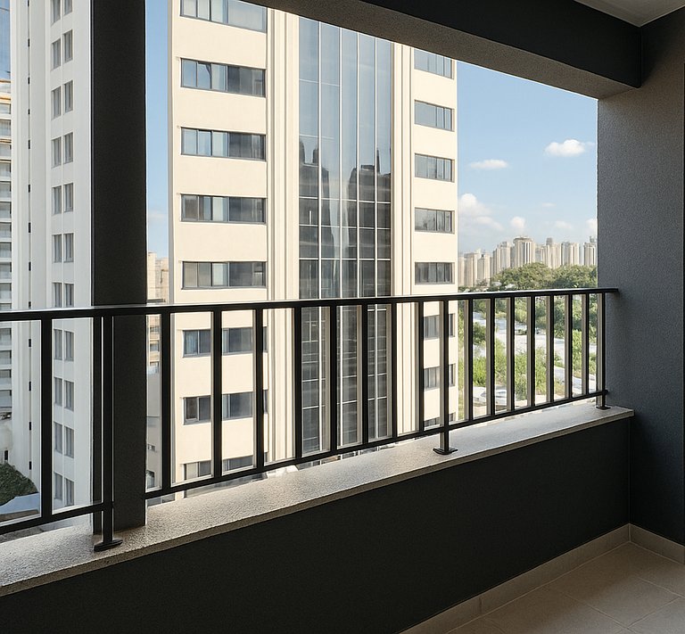 Studio moderno e completo no ON Maracatins - Moema